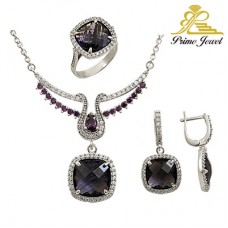 Gümüş zirkon taşlı set